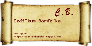 Czékus Boróka névjegykártya